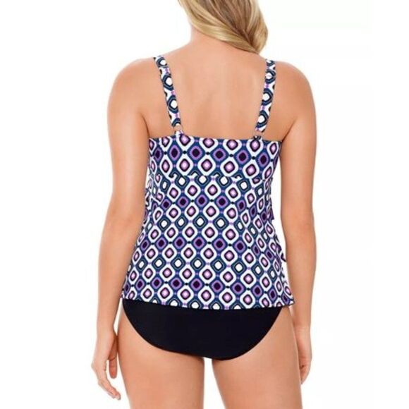 Swim Solutions Jewels Tiered Tummy Control 1-Piece - Picture 2 of 16